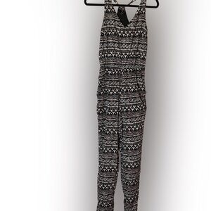 Stylish Black and White Patterned Jumpsuit